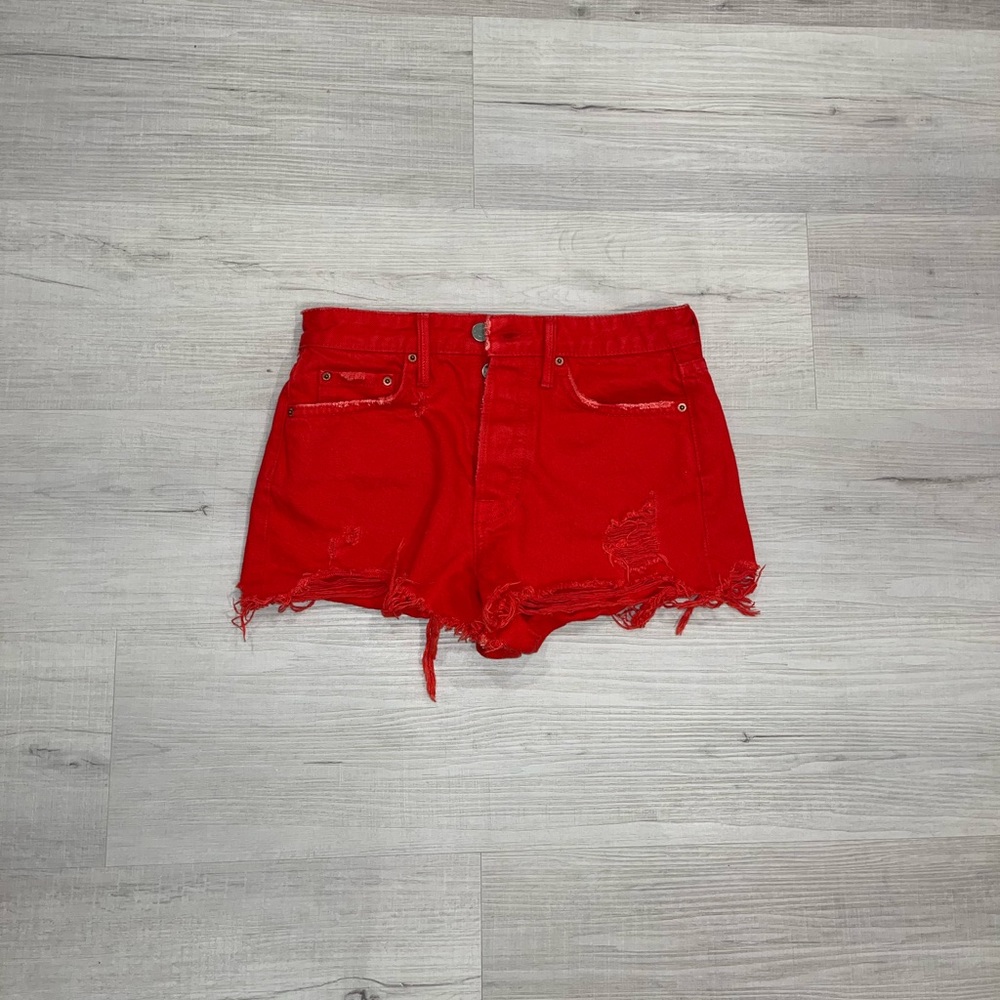 GRLFRND Red Cindy High Rise Shorts Size 23